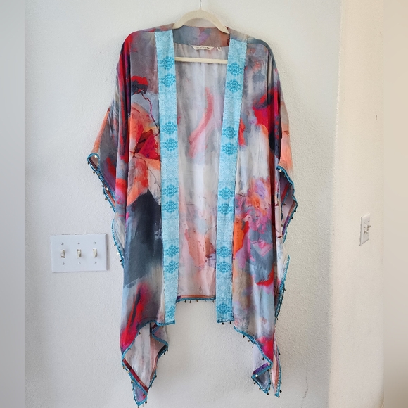 Soft Surroundings Tops - Soft Surroundings Sheer Multicolor Kimono